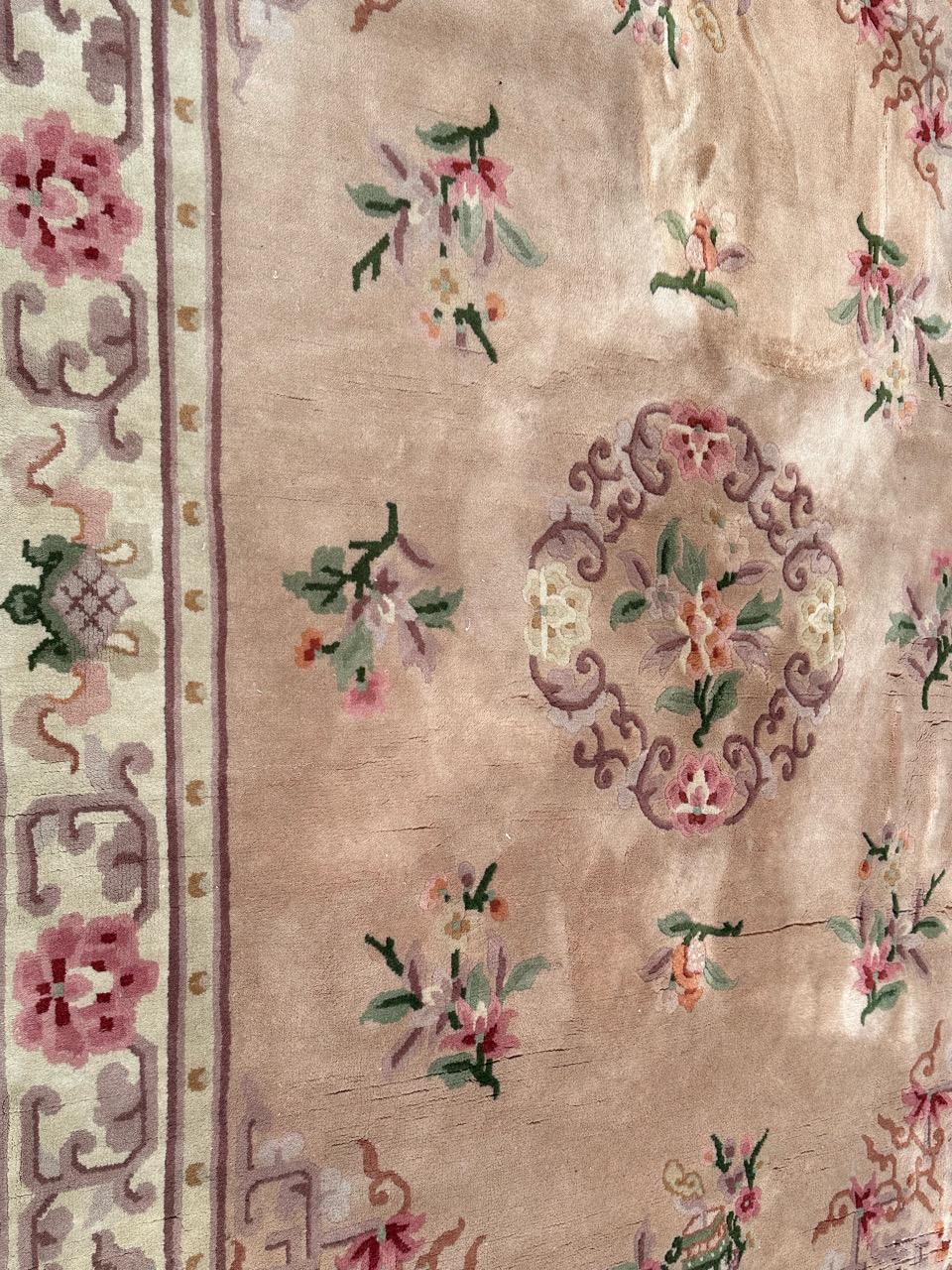 Art Deco pretty vintage Chinese art deco design rug For Sale
