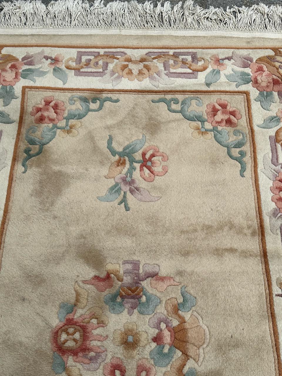 Hand-Knotted pretty vintage Chinese art deco design rug For Sale