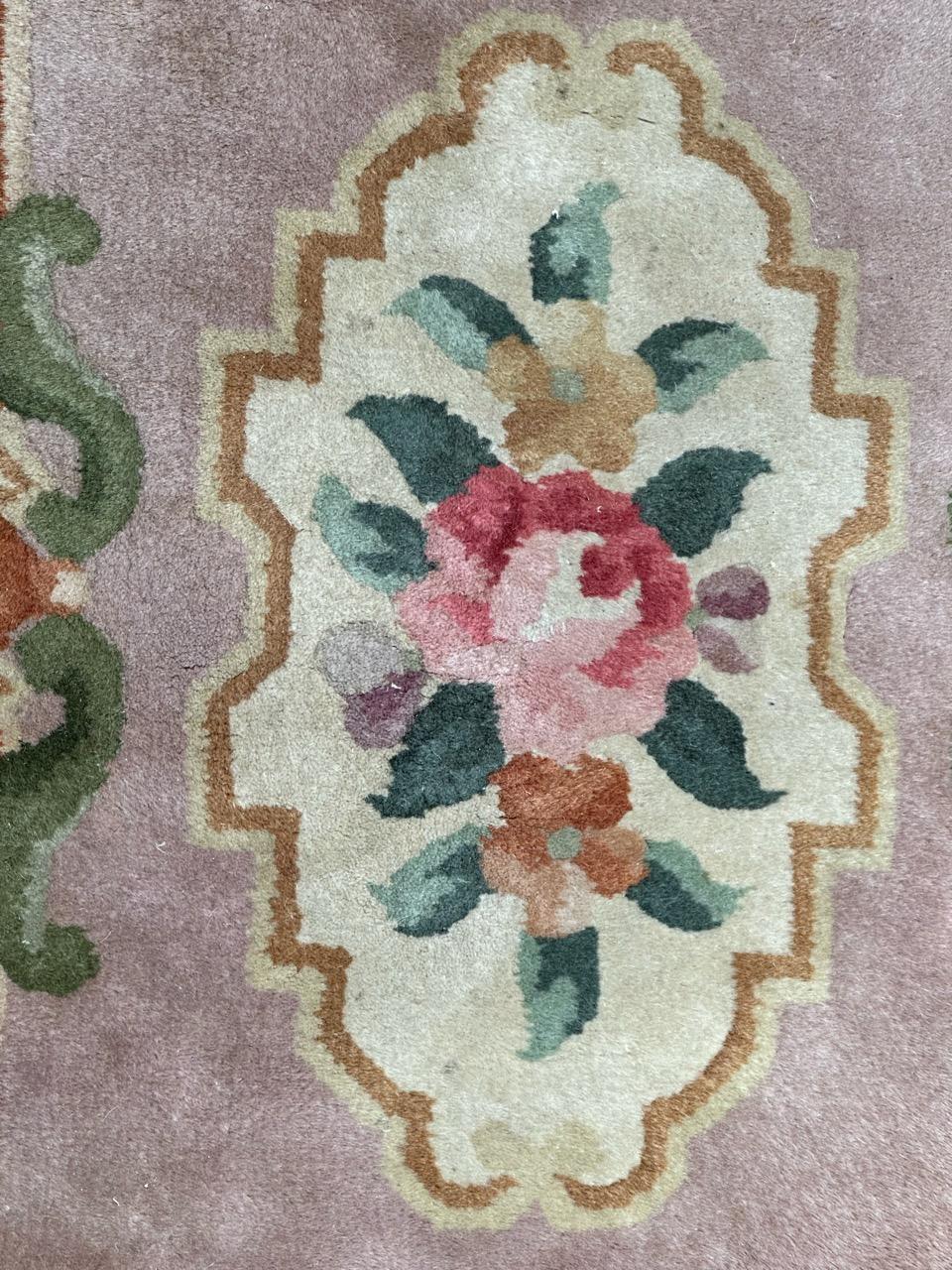 Hand-Knotted pretty vintage Chinese art deco design rug For Sale