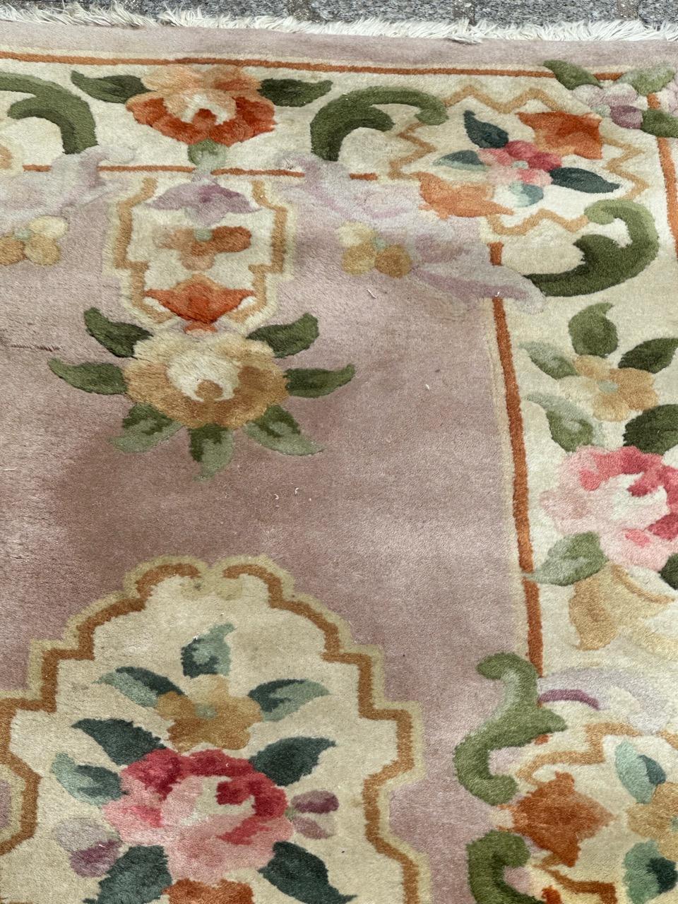 Late 20th Century pretty vintage Chinese art deco design rug For Sale