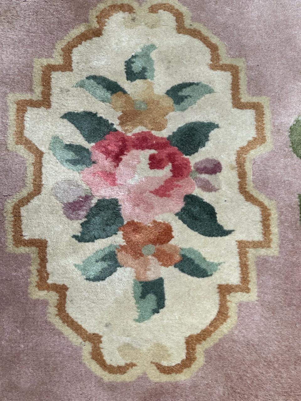 pretty vintage Chinese art deco design rug For Sale 1