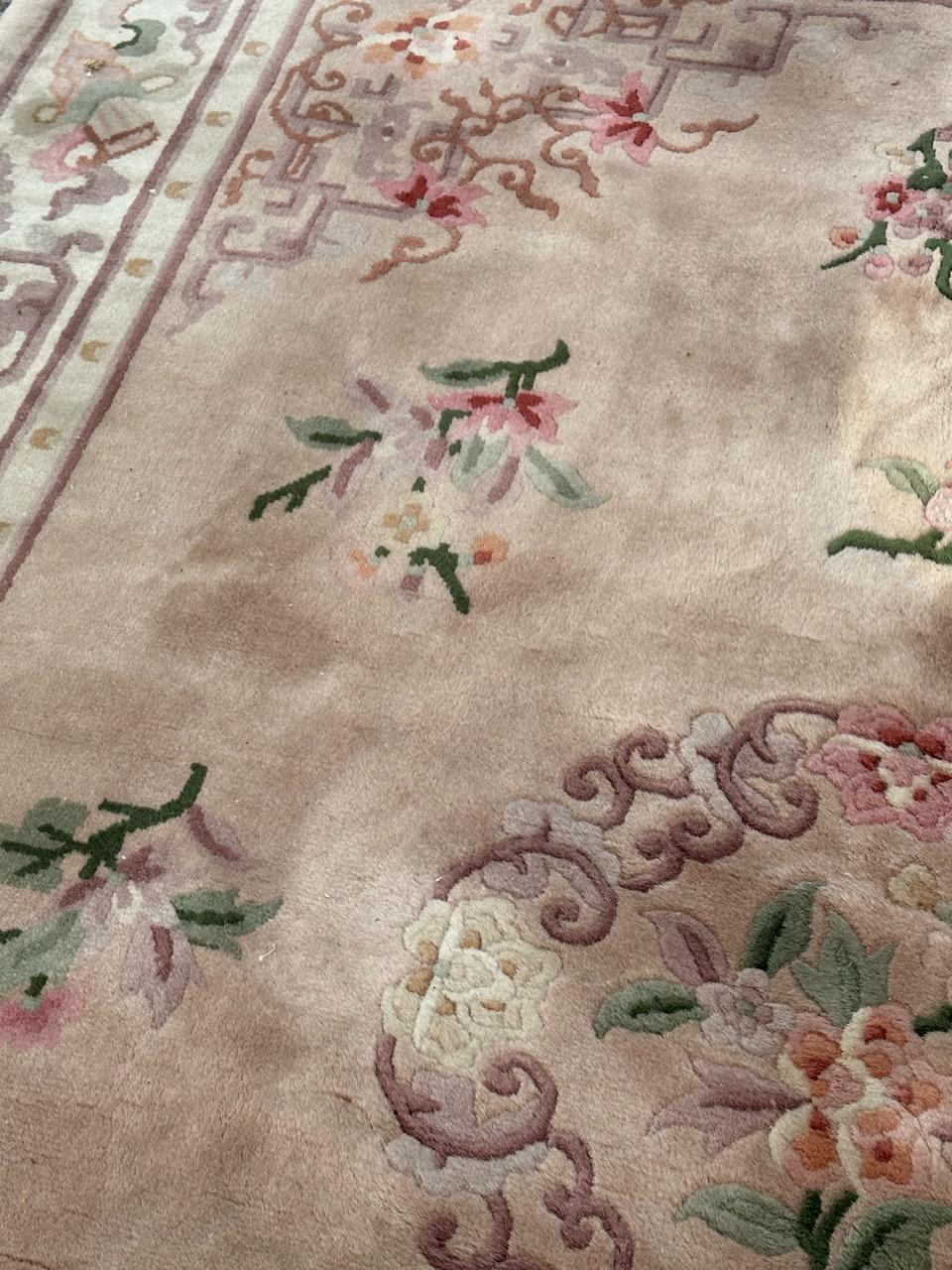 pretty vintage Chinese art deco design rug For Sale 1