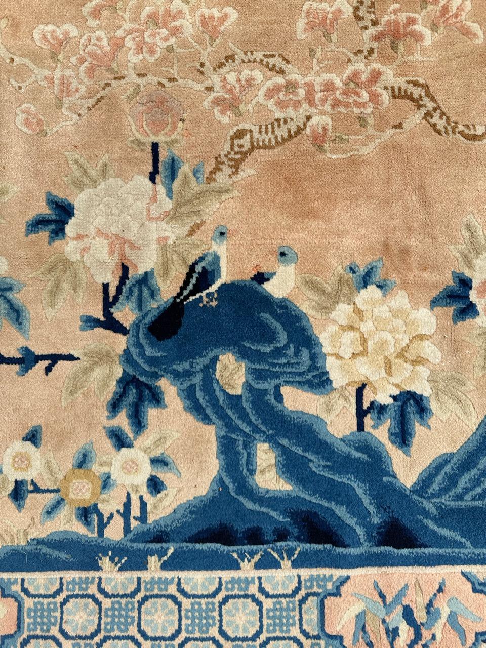 Joli tapis vintage de style art déco chinois. Bon état - En vente à Saint Ouen, FR
