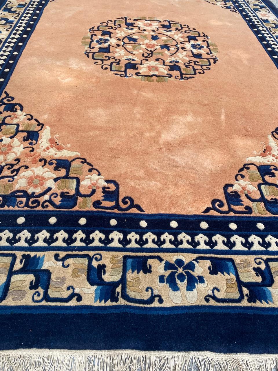 Bobyrug's Pretty Vintage Chinese Beijing Art Deco Rug im Angebot 2