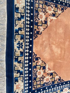 Bobyrug’s Pretty Vintage Chinese Beijing Art Deco Rug
