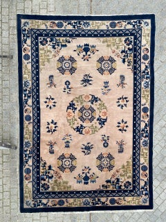 Bobyrug’s Pretty Vintage Chinese Peking Art Deco Rug