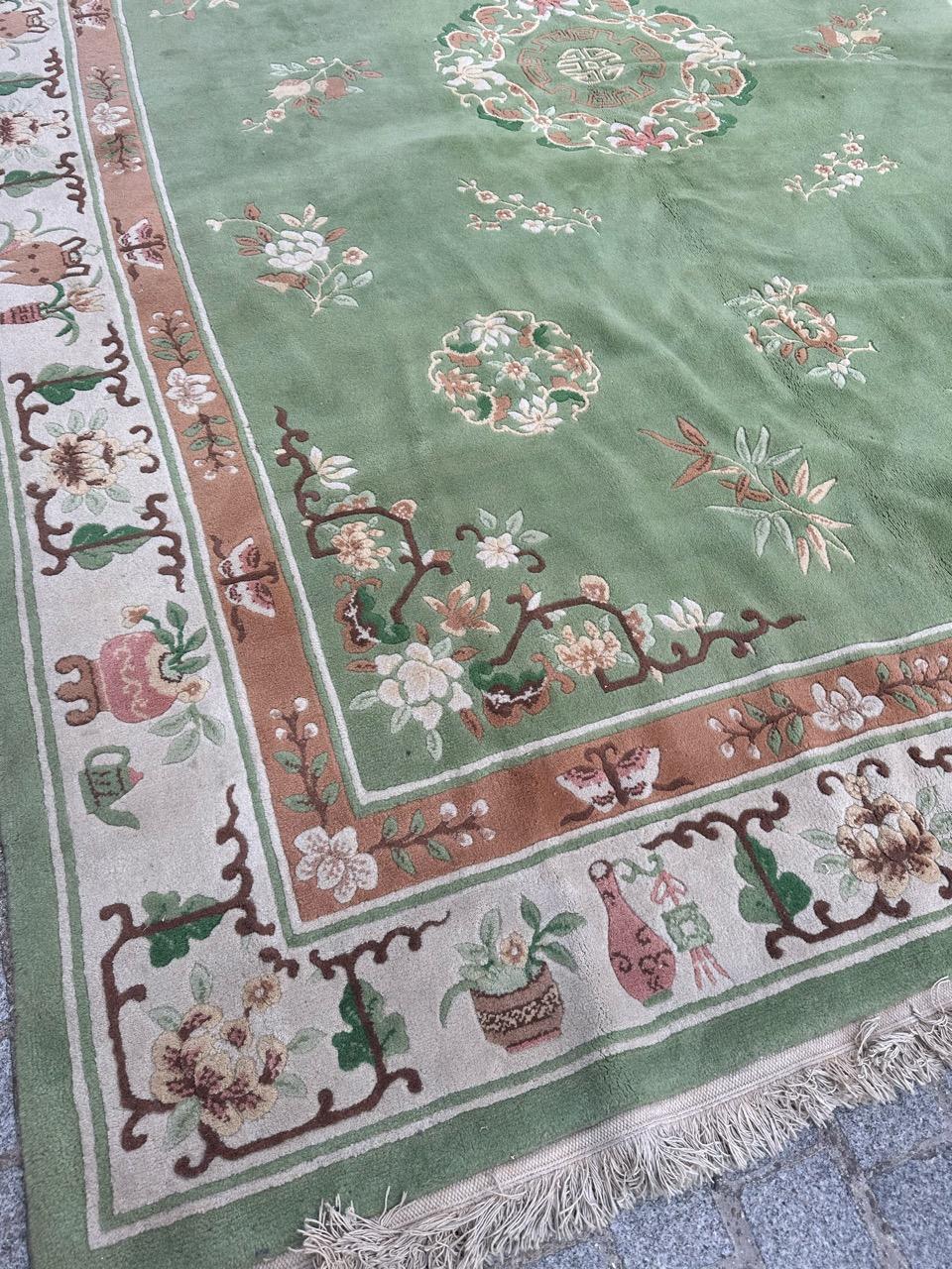Hand-Knotted Bobyrug’s Pretty Vintage Chinese rug  For Sale