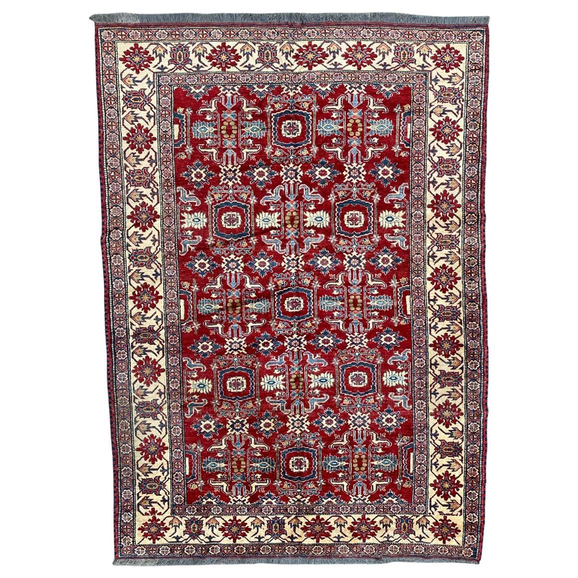 Chobi Afghanischer Teppich im Vintage-Stil im Angebot