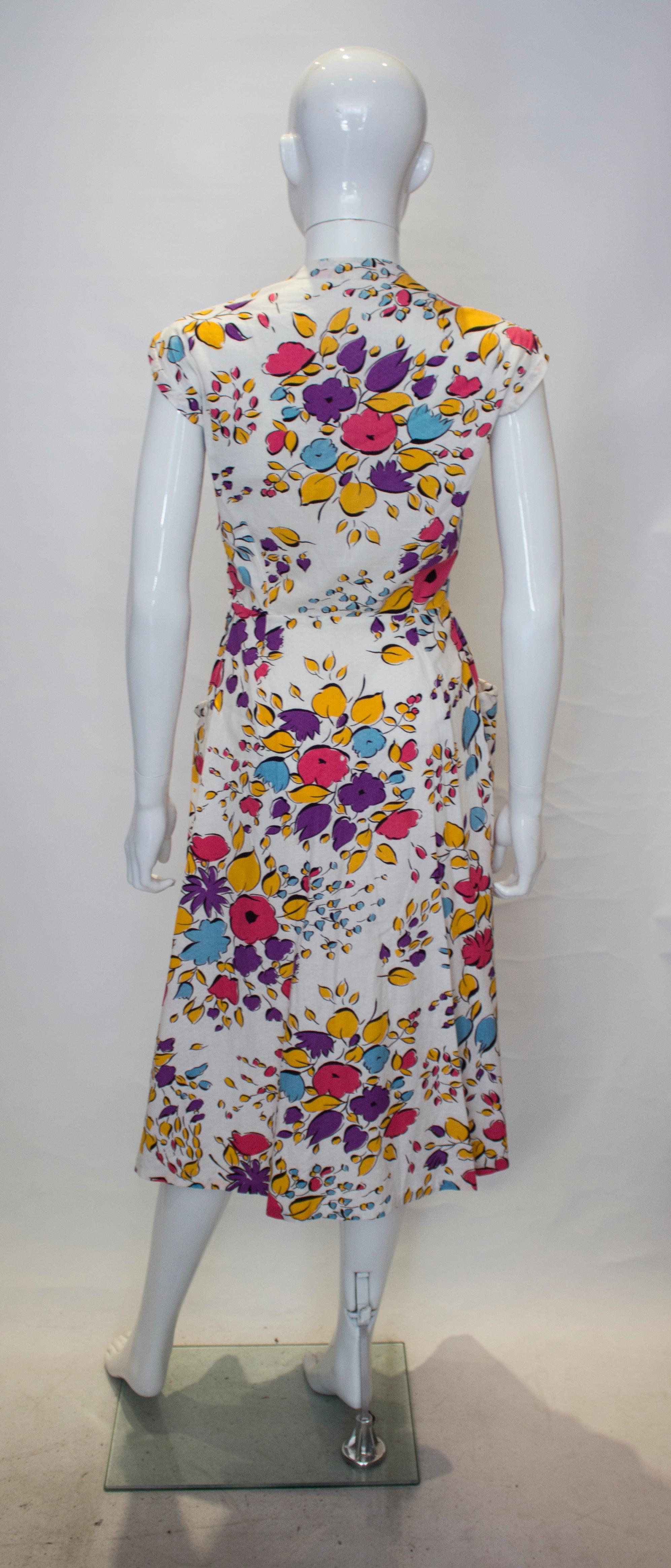Women's Pretty Vintage Cotton Summer Dress For Sale