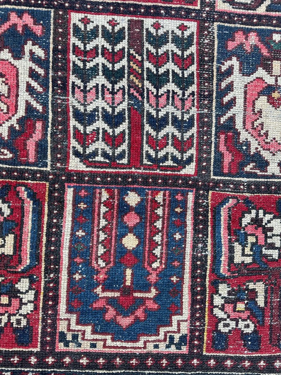 Bobyrug’s Pretty vintage distressed Bakhtiar rug  For Sale 2