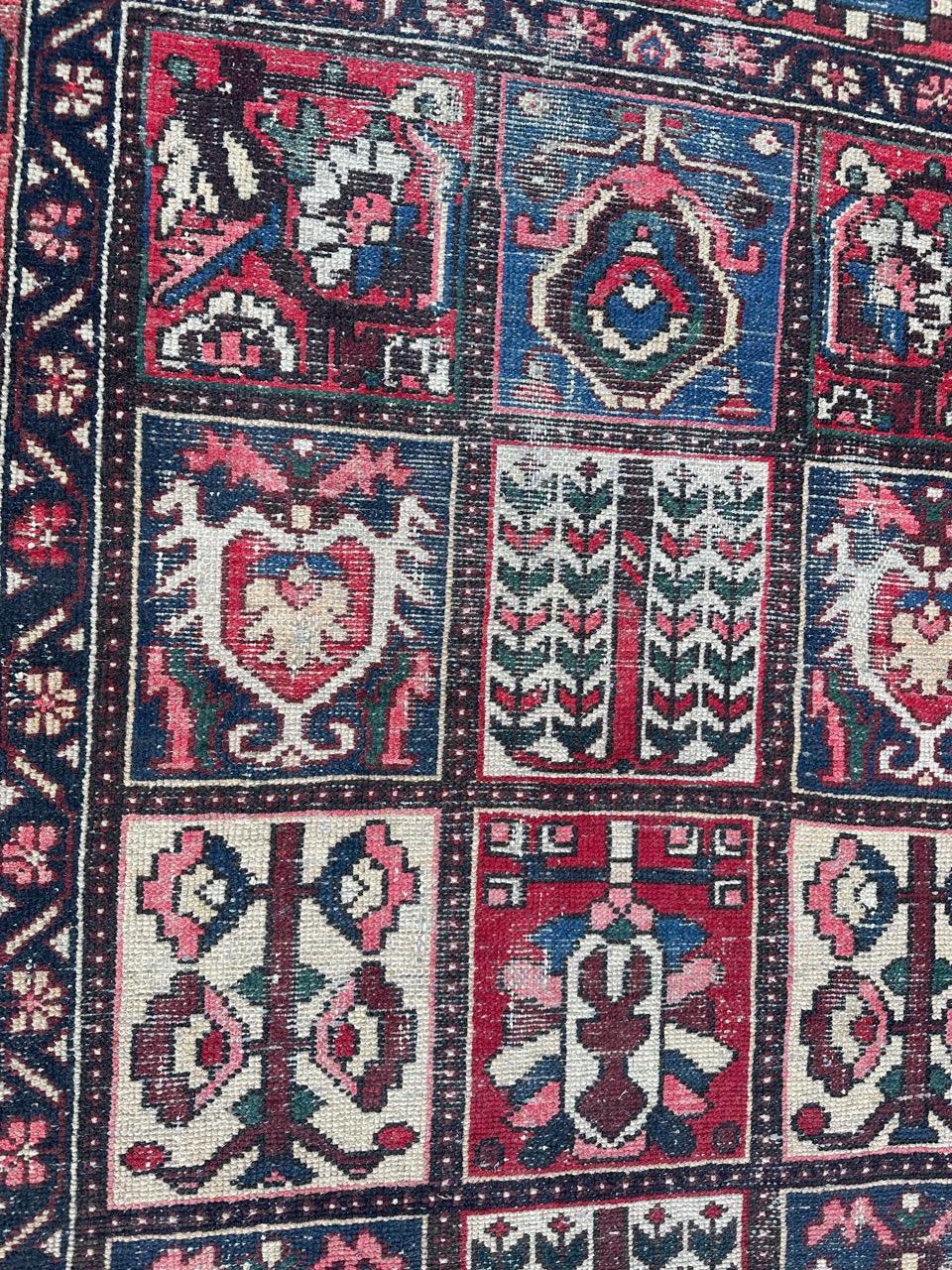 Bobyrug’s Pretty vintage distressed Bakhtiar rug  For Sale 5