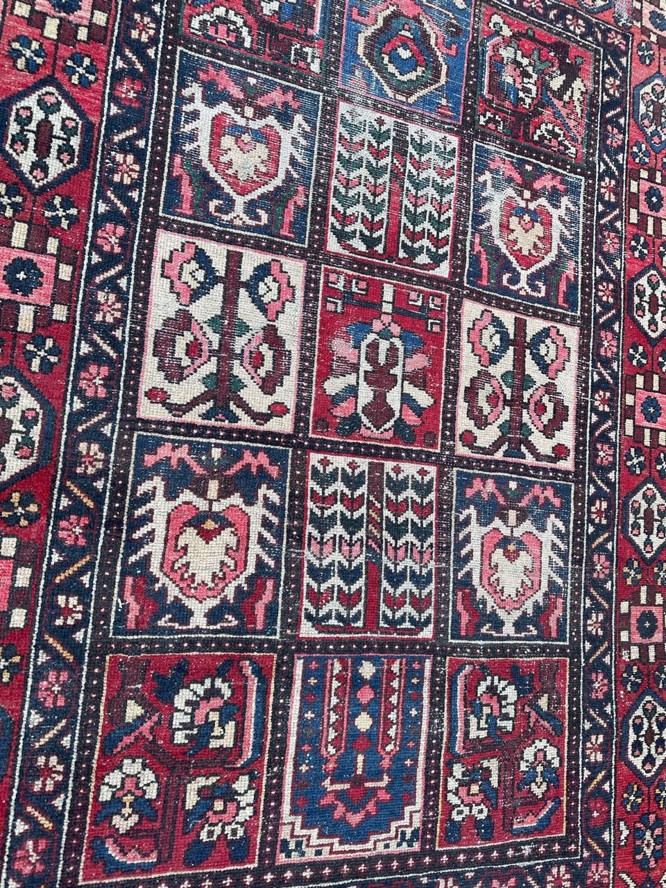 Bobyrug’s Pretty vintage distressed Bakhtiar rug  For Sale 10
