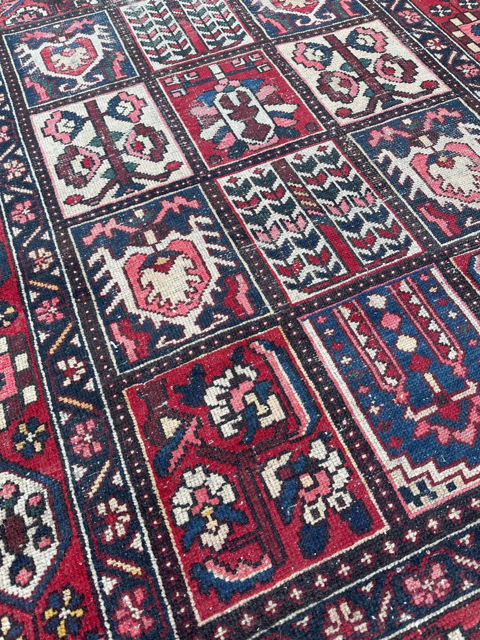 Bobyrug’s Pretty vintage distressed Bakhtiar rug  For Sale 11