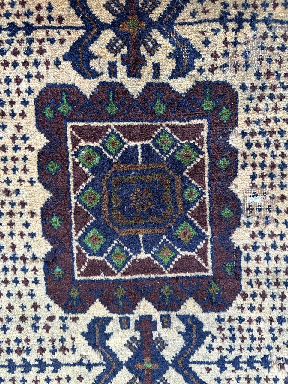 Bobyrug’s Pretty vintage distressed Baluch Afghan rug  For Sale 3