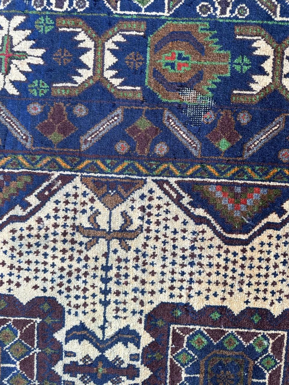 Bobyrug’s Pretty vintage distressed Baluch Afghan rug  For Sale 5