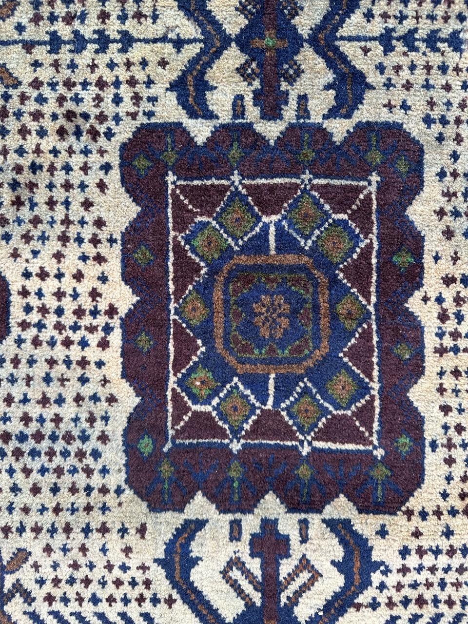 Bobyrug’s Pretty vintage distressed Baluch Afghan rug  For Sale 9