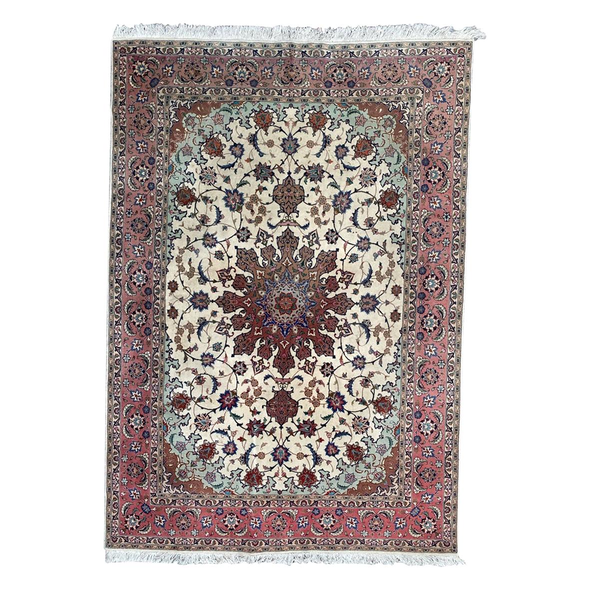 Pretty Vintage Fine Tabriz Rug For Sale