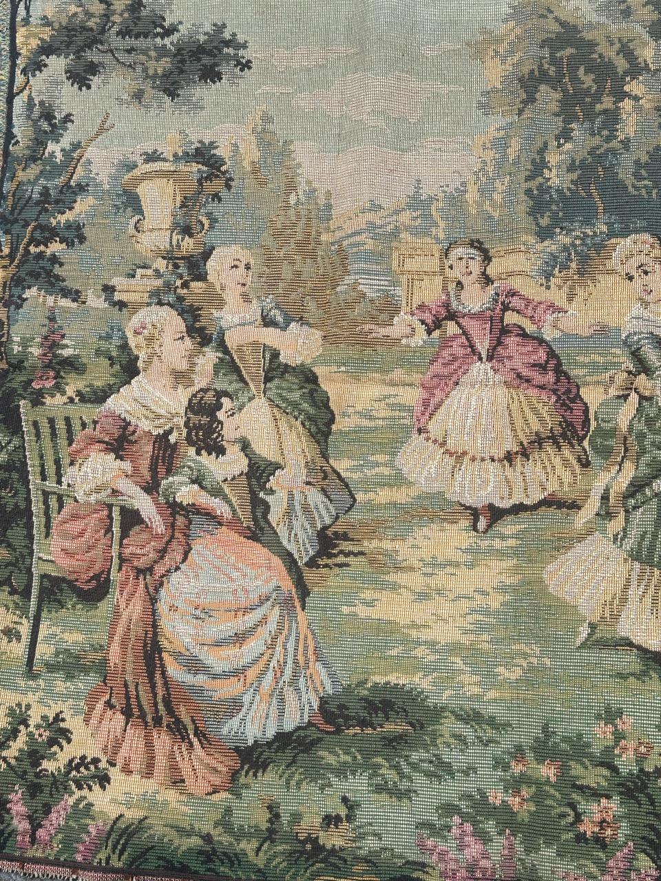 Französischer Jacquard-Wandteppich im Aubusson-Stil im Vintage-Stil im Angebot 4