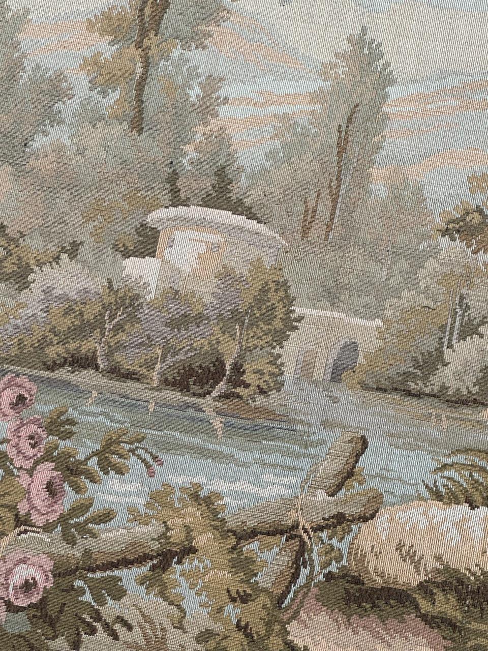 Schöner französischer Jacquard-Wandteppich im Aubusson-Stil, Vintage im Angebot 4