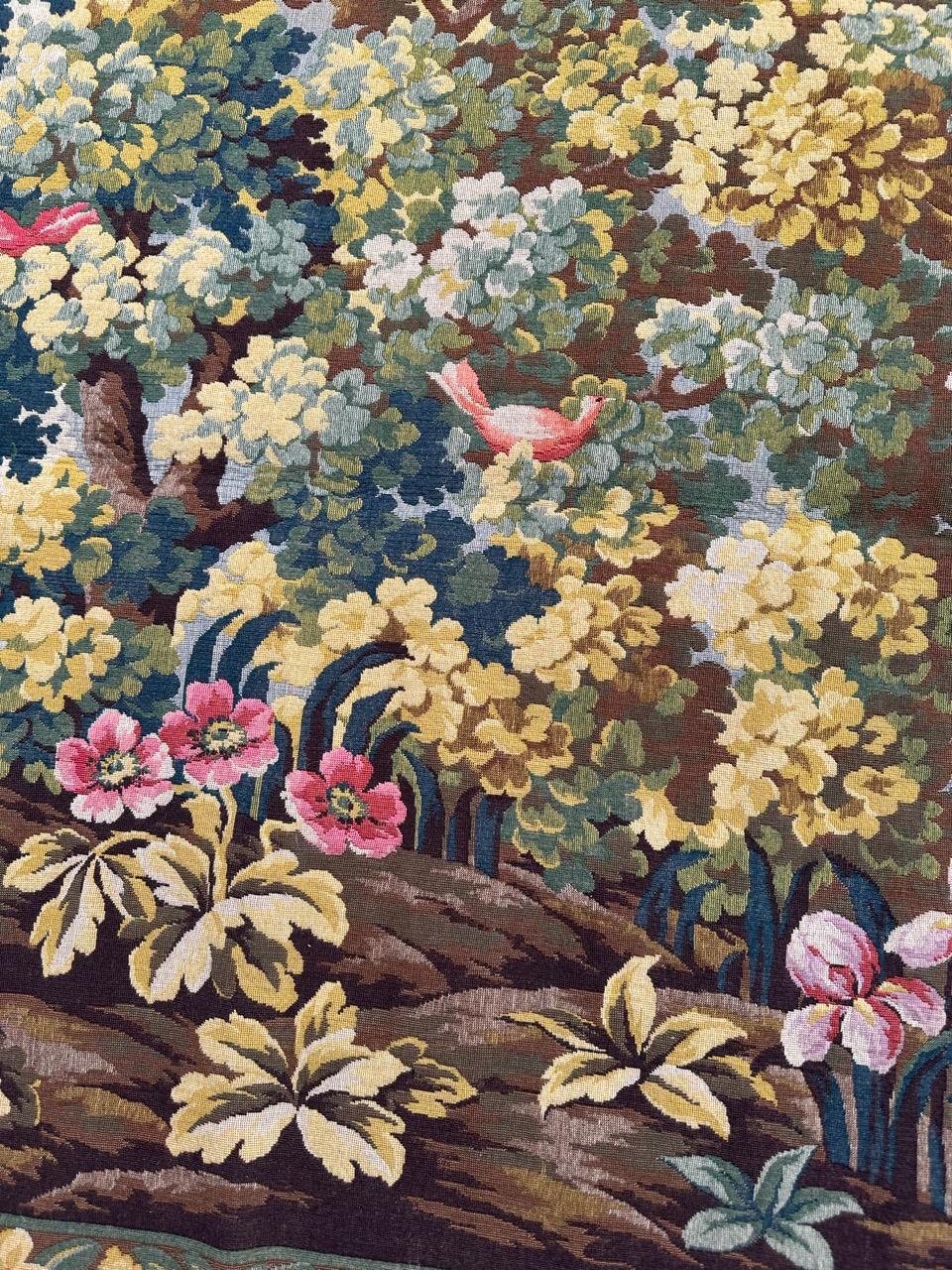 Schöner französischer Jacquard-Wandteppich im Aubusson-Stil im Vintage-Stil im Angebot 5