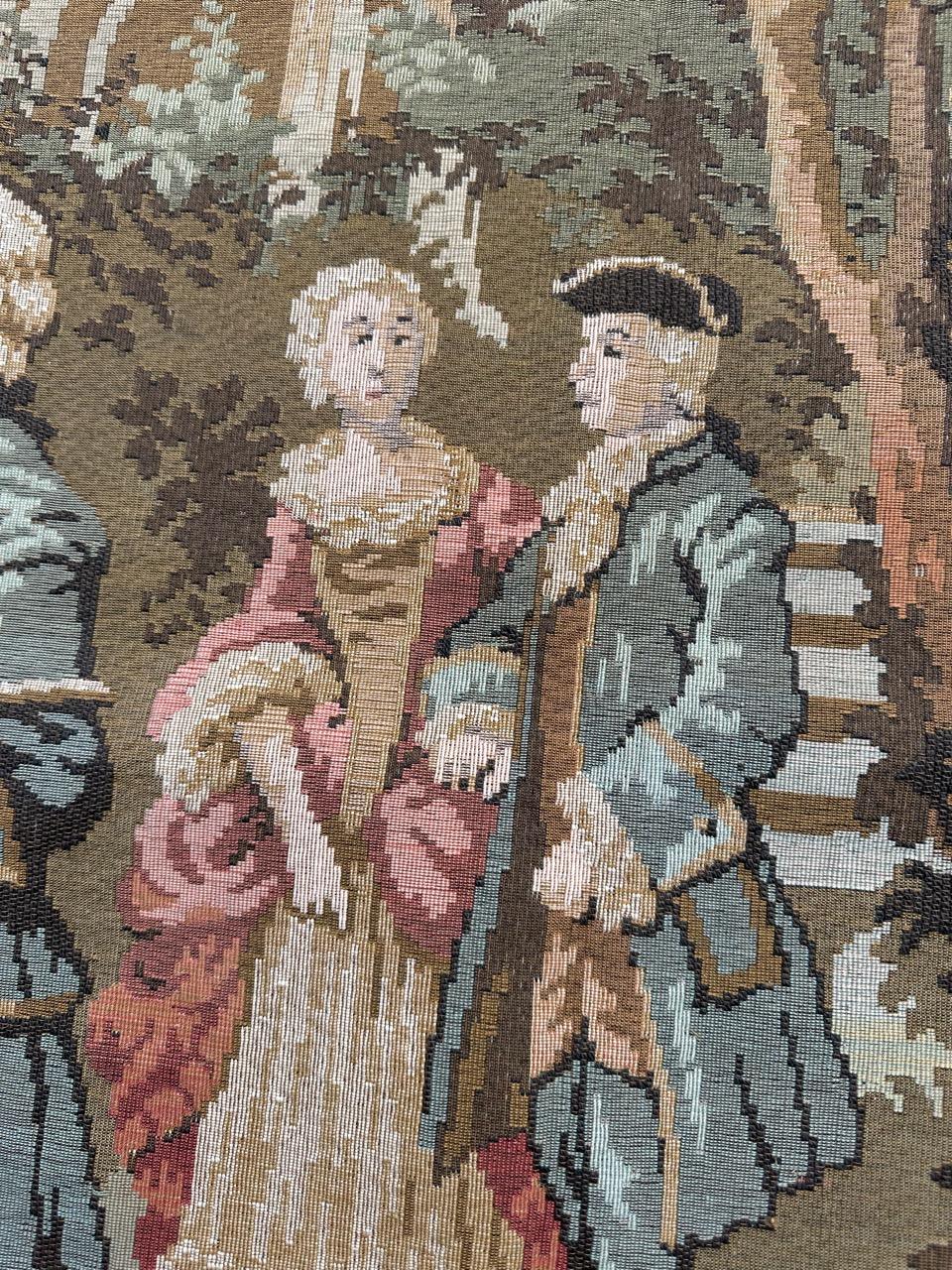 Schöner französischer Jacquard-Wandteppich im Aubusson-Stil, Vintage im Angebot 5