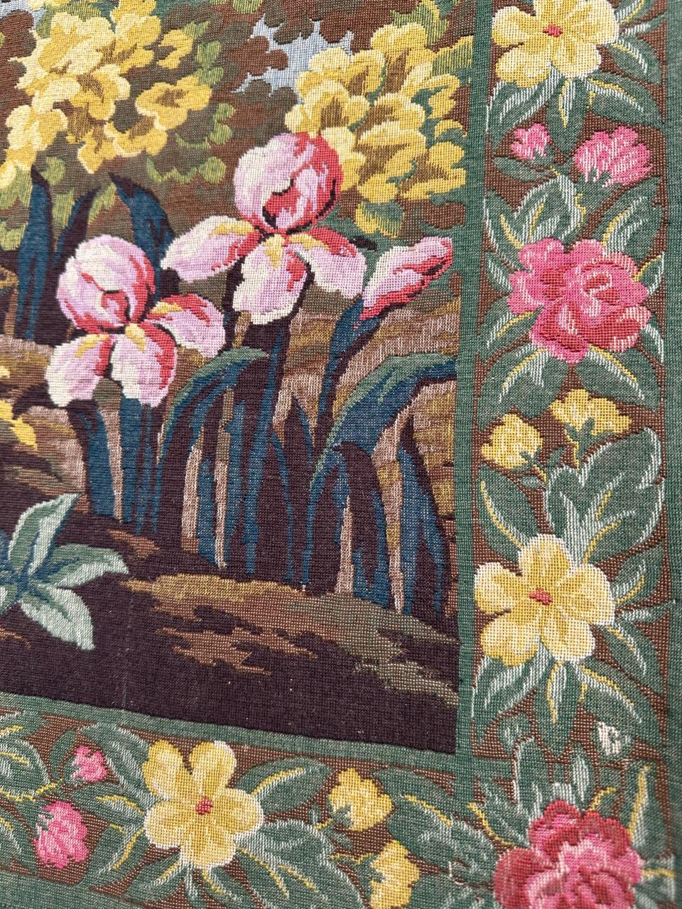 Schöner französischer Jacquard-Wandteppich im Aubusson-Stil im Vintage-Stil im Angebot 6