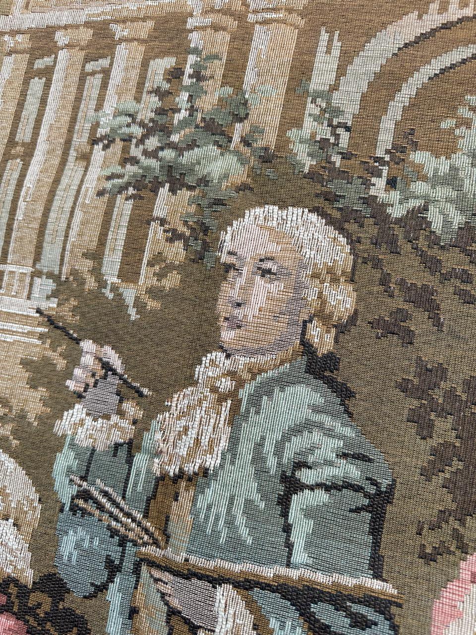 Schöner französischer Jacquard-Wandteppich im Aubusson-Stil, Vintage im Angebot 6