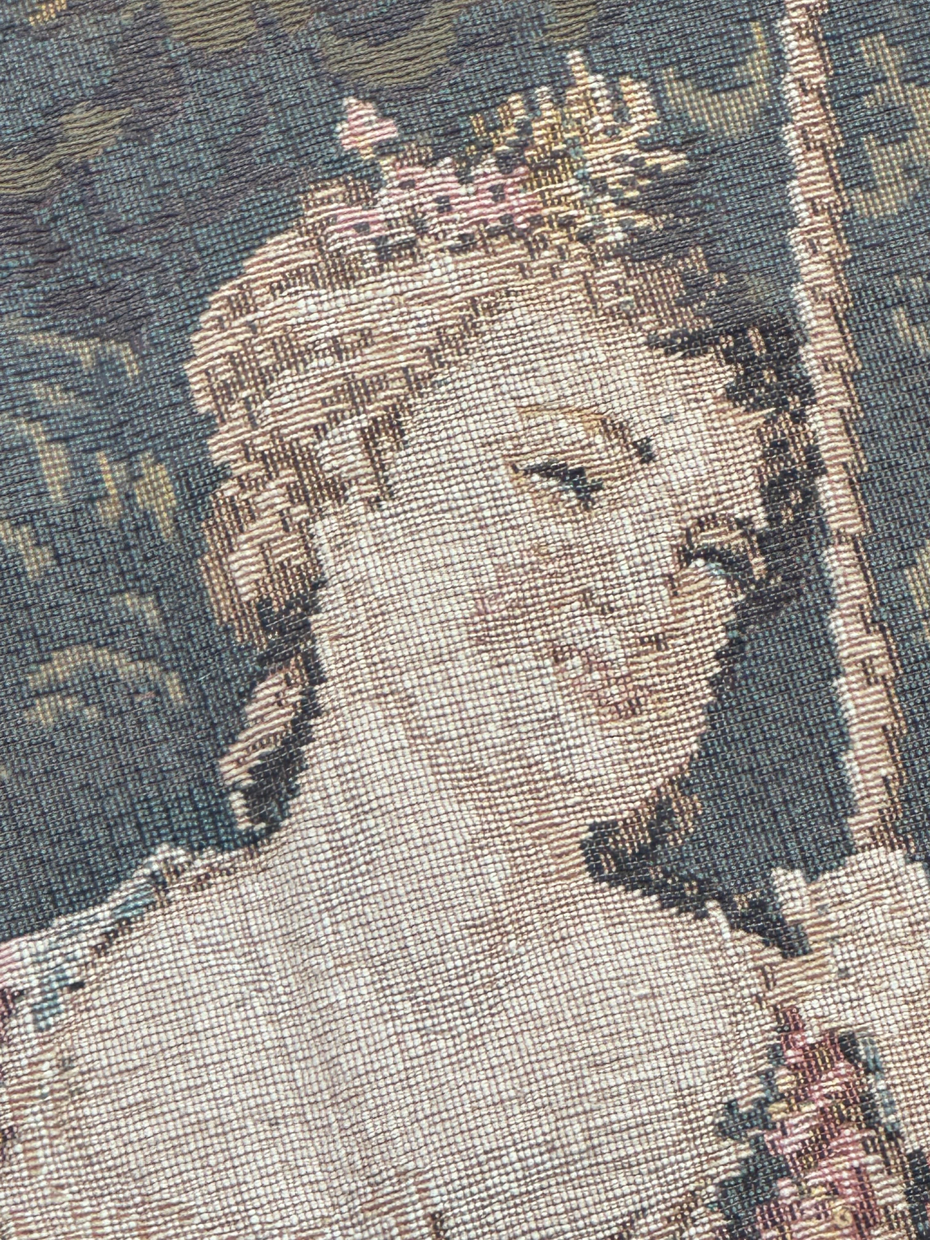Schöner französischer Jacquard-Wandteppich im Aubusson-Stil, Vintage im Angebot 6