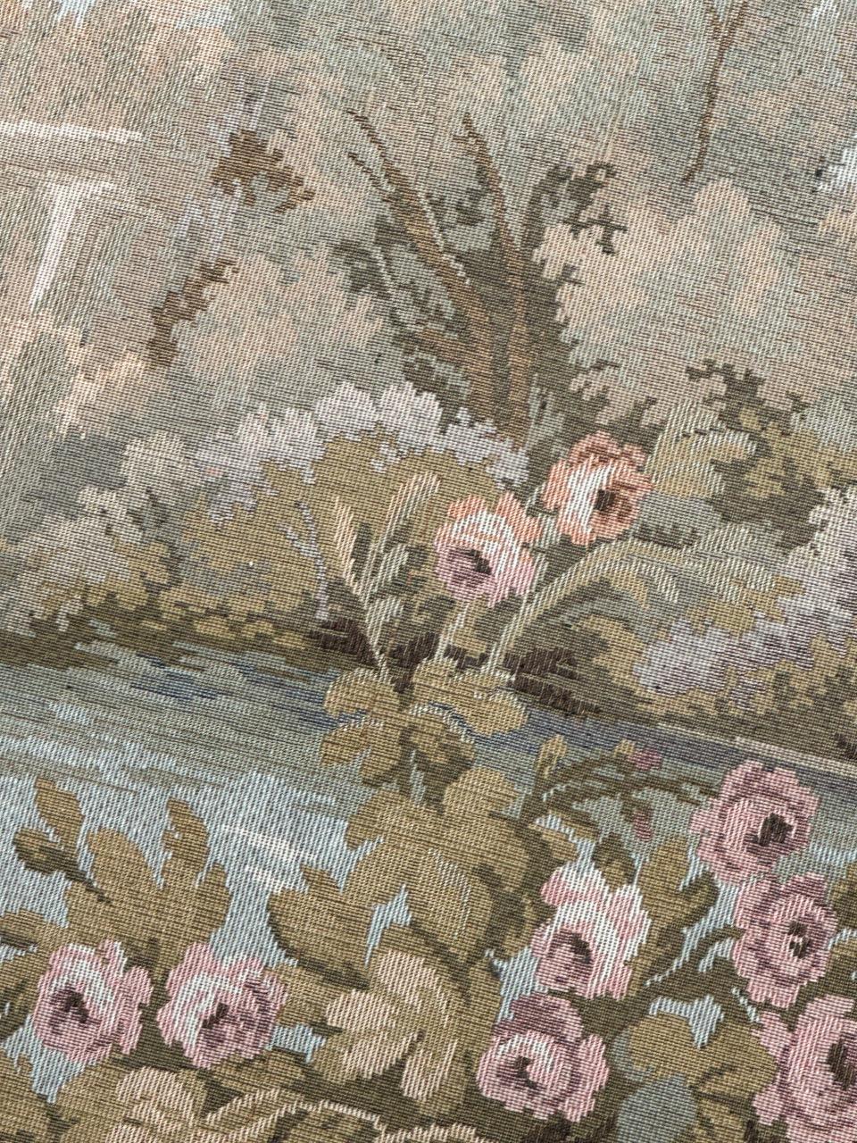 Schöner französischer Jacquard-Wandteppich im Aubusson-Stil, Vintage im Angebot 7