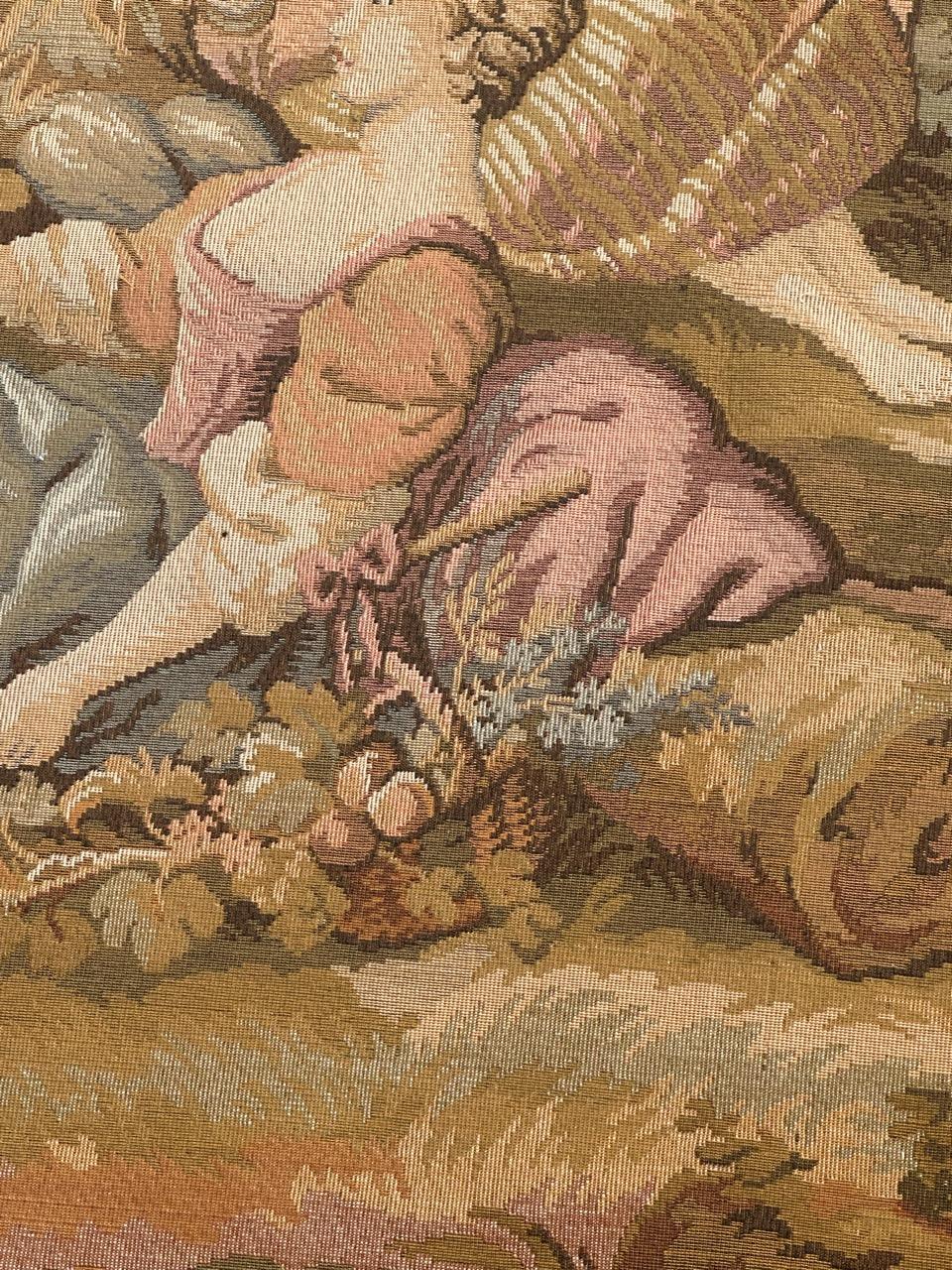 Pretty Vintage Französischer Jacquard-Wandteppich im Aubusson-Stil im Angebot 8