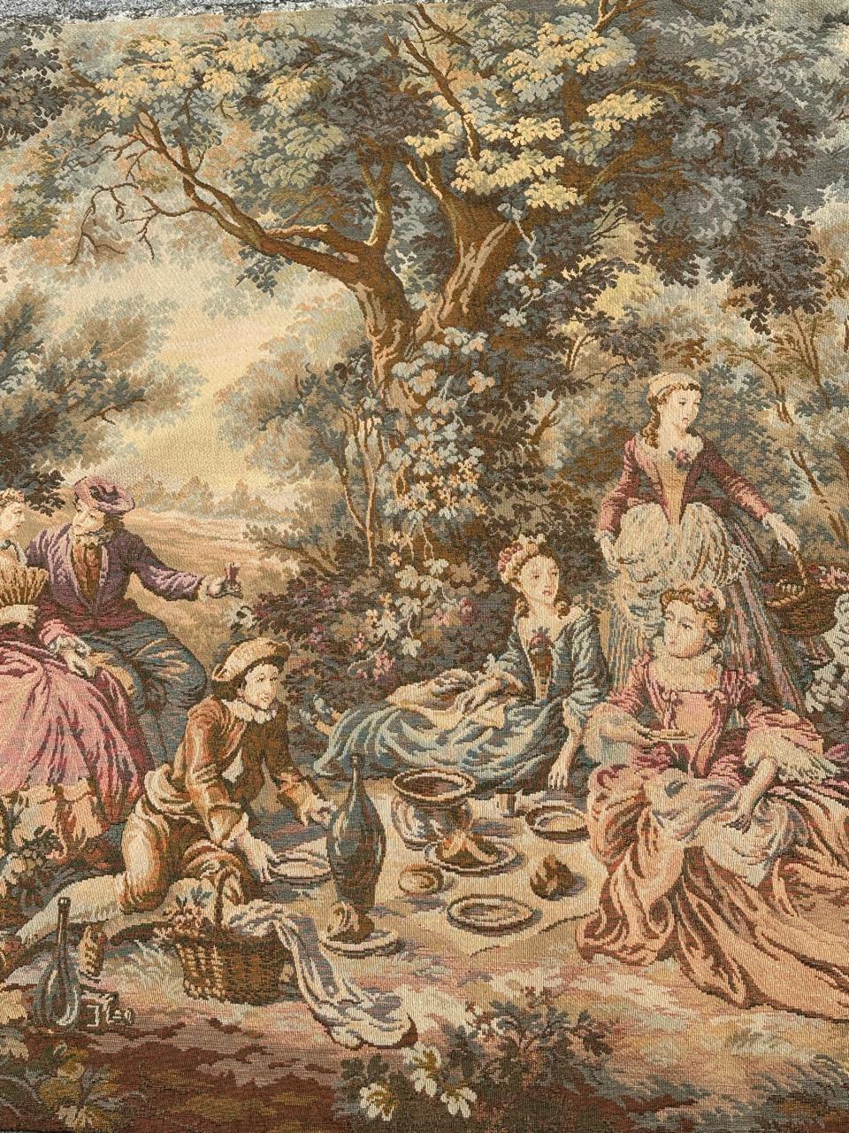 Grazioso arazzo jacquard francese d'epoca in stile Aubusson in vendita 7