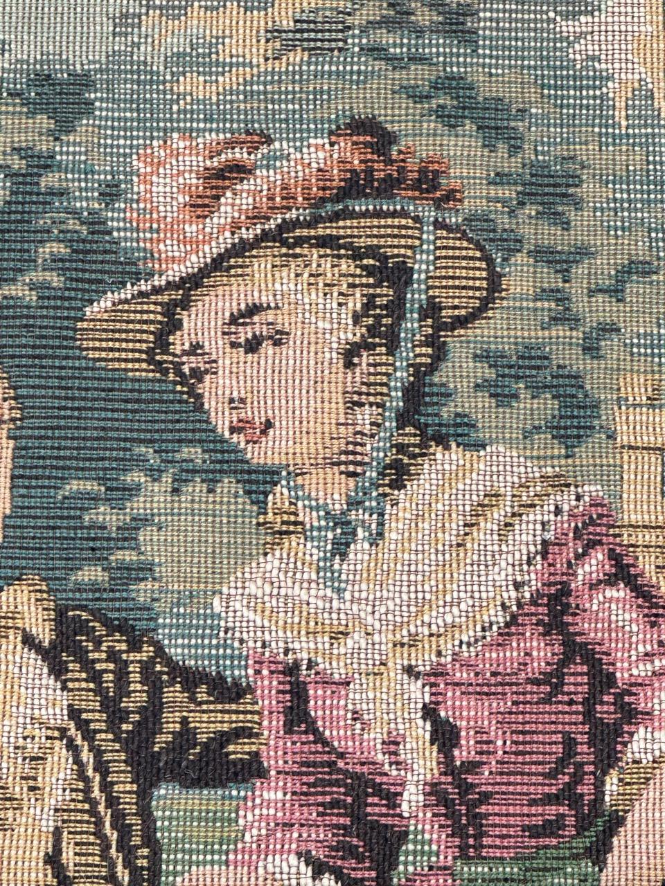 Französischer Jacquard-Wandteppich im Aubusson-Stil im Vintage-Stil im Angebot 9