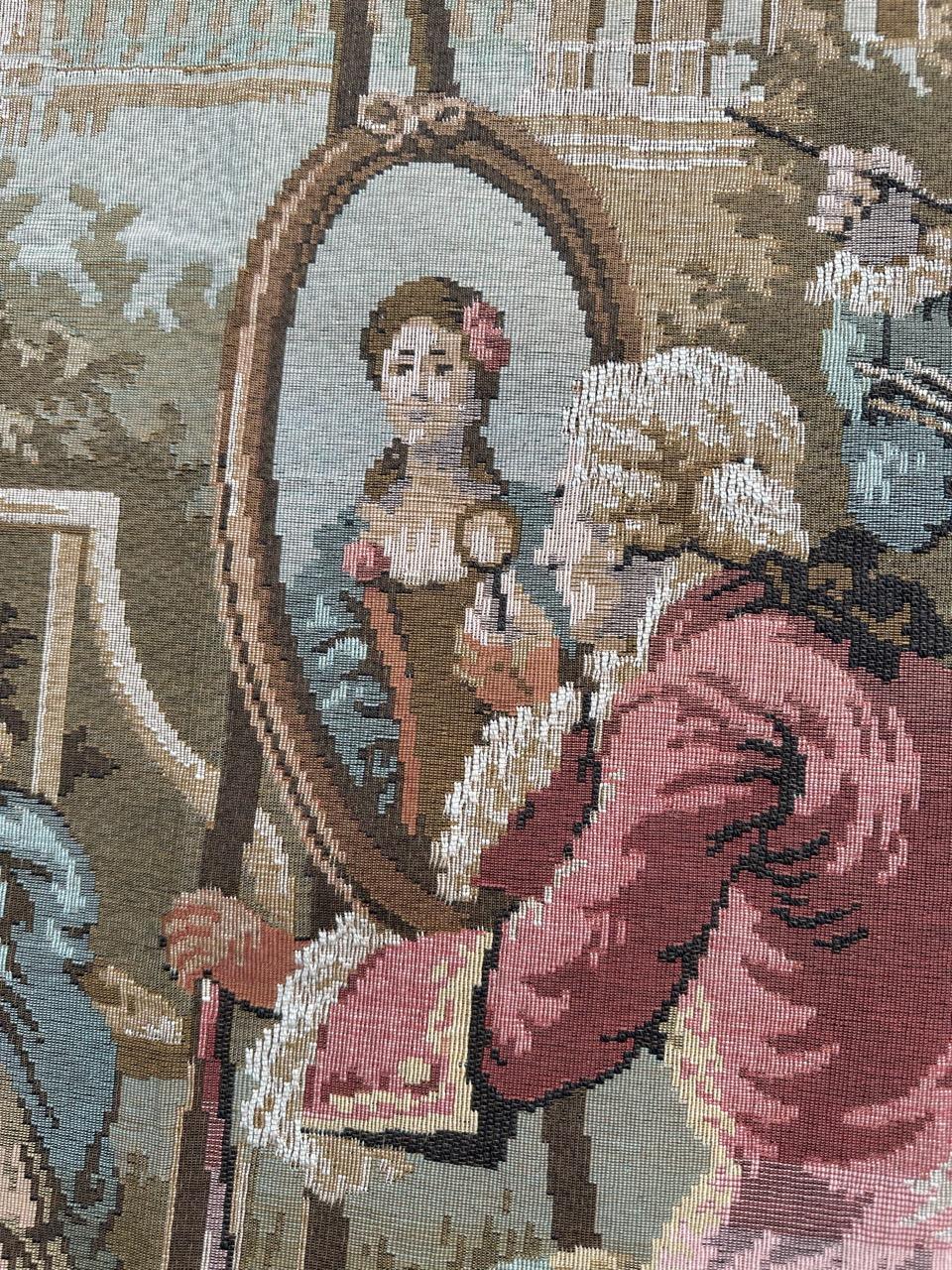 Schöner französischer Jacquard-Wandteppich im Aubusson-Stil, Vintage im Angebot 8