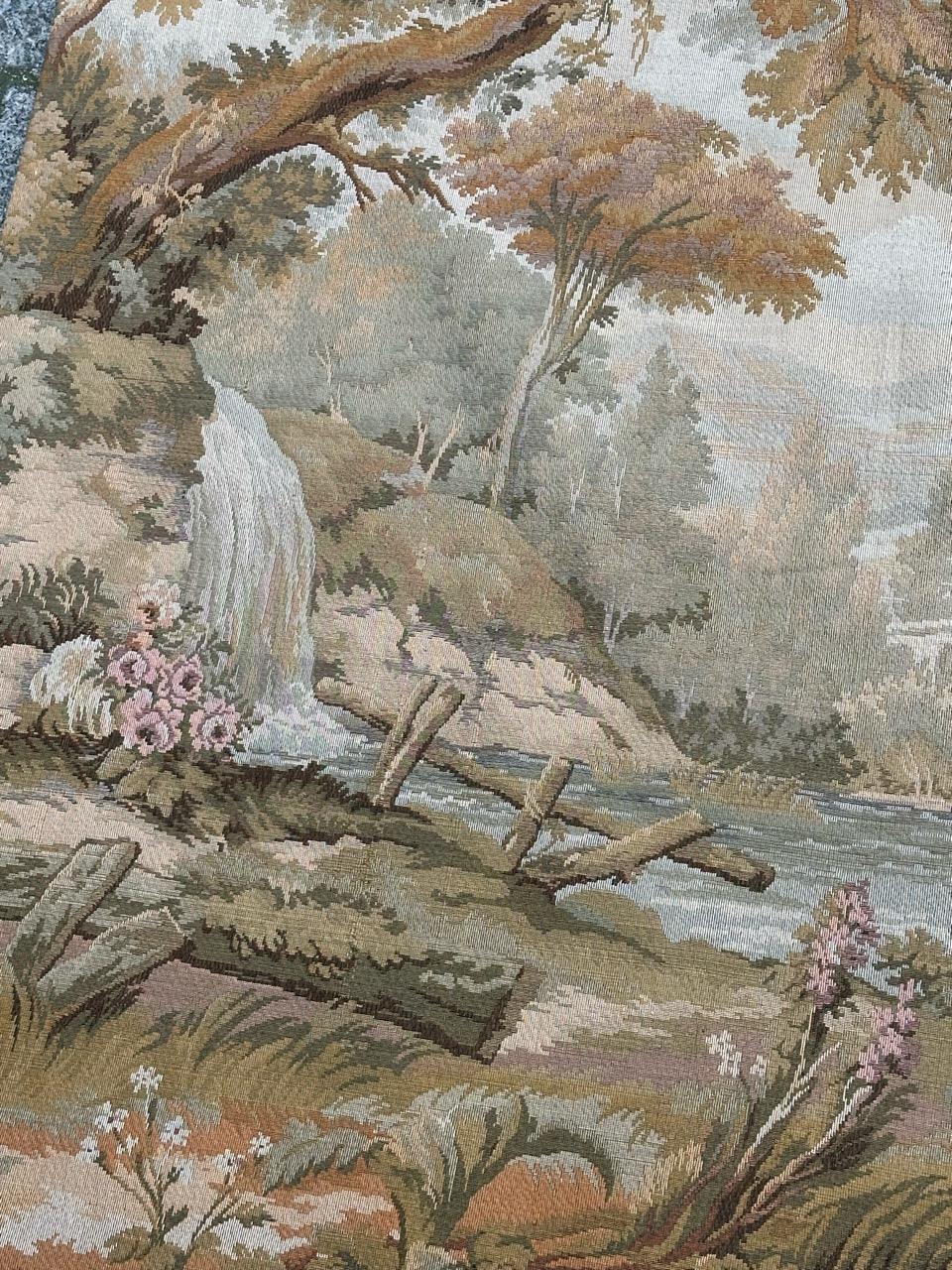 Schöner französischer Jacquard-Wandteppich im Aubusson-Stil, Vintage im Angebot 9