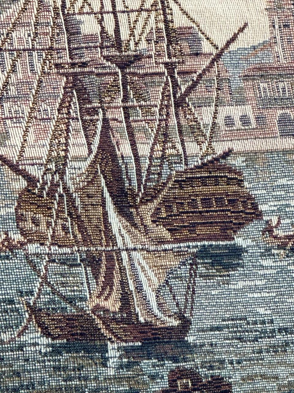 Schöner französischer Jacquard-Wandteppich im Aubusson-Stil, Vintage im Angebot 9