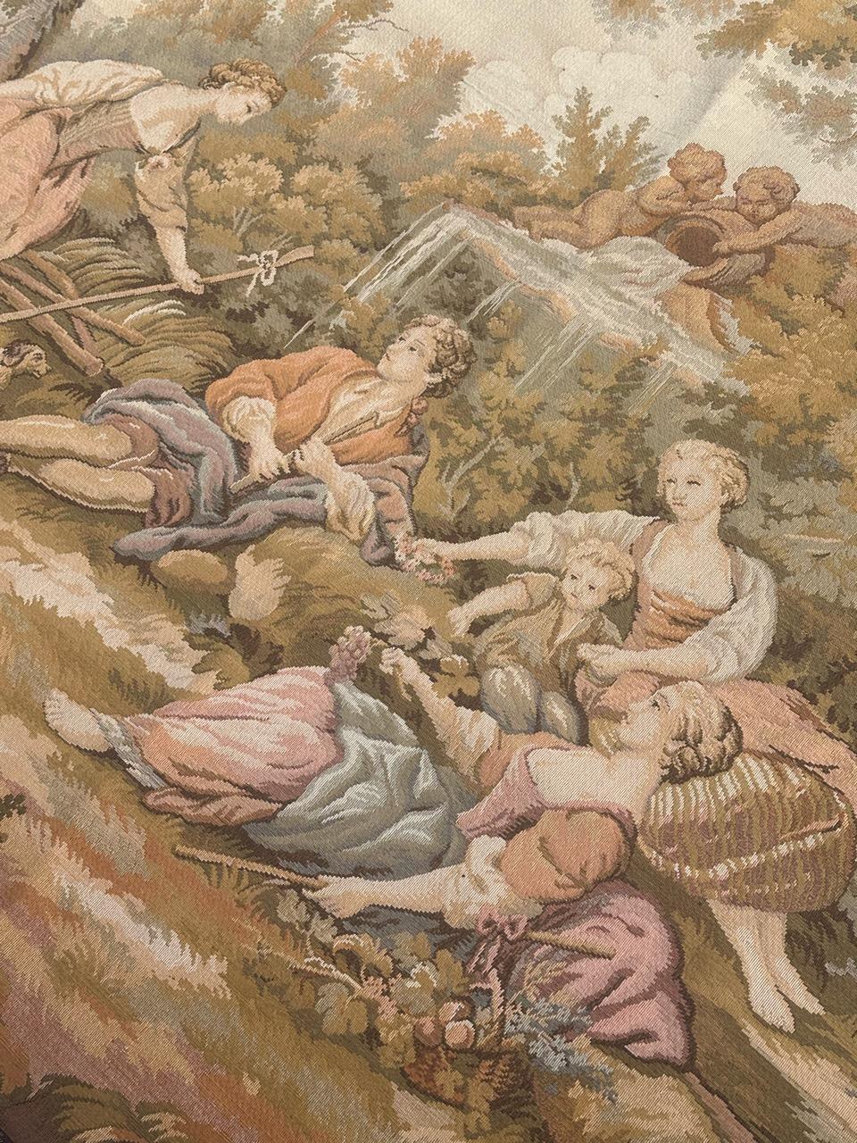 Pretty Vintage Französischer Jacquard-Wandteppich im Aubusson-Stil im Angebot 10