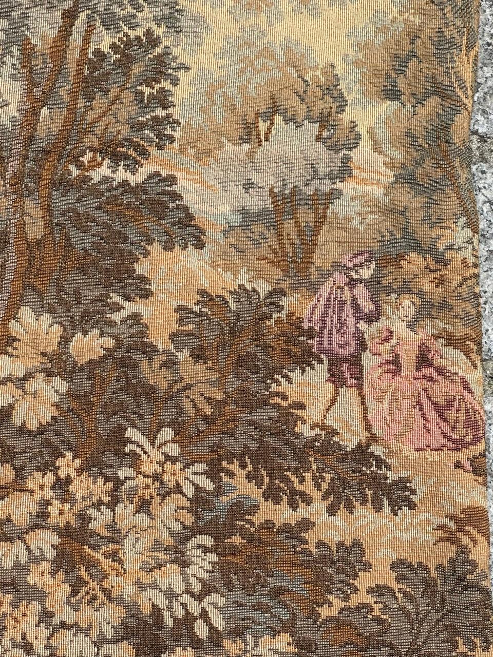 Grazioso arazzo jacquard francese d'epoca in stile Aubusson in vendita 9