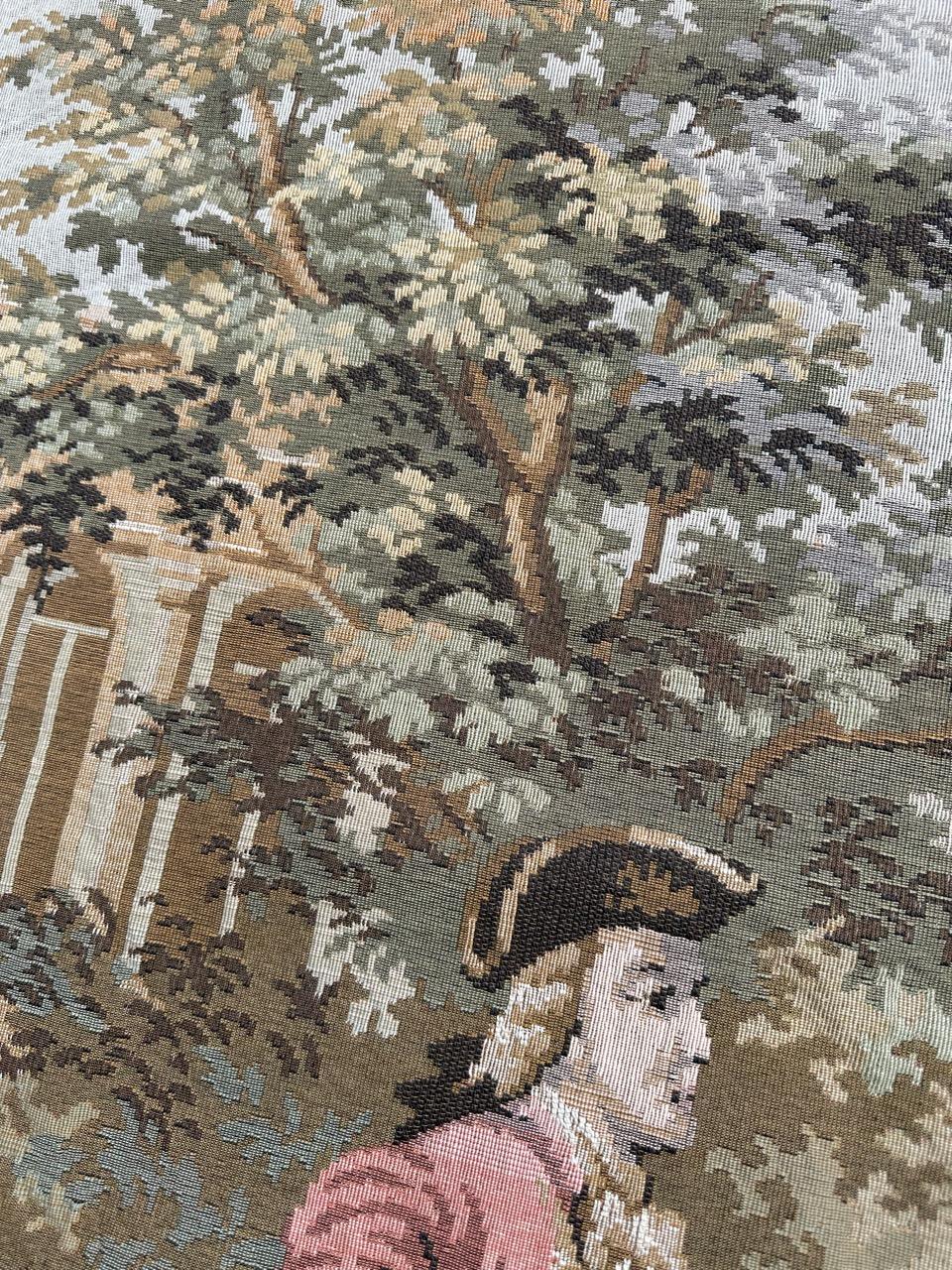 Schöner französischer Jacquard-Wandteppich im Aubusson-Stil, Vintage im Angebot 10