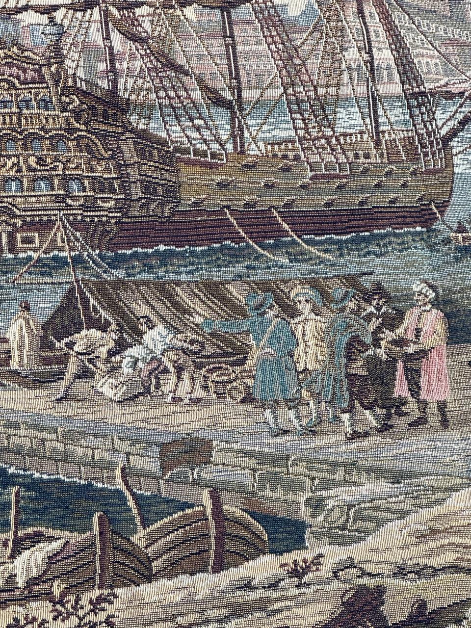 Schöner französischer Jacquard-Wandteppich im Aubusson-Stil, Vintage im Angebot 10
