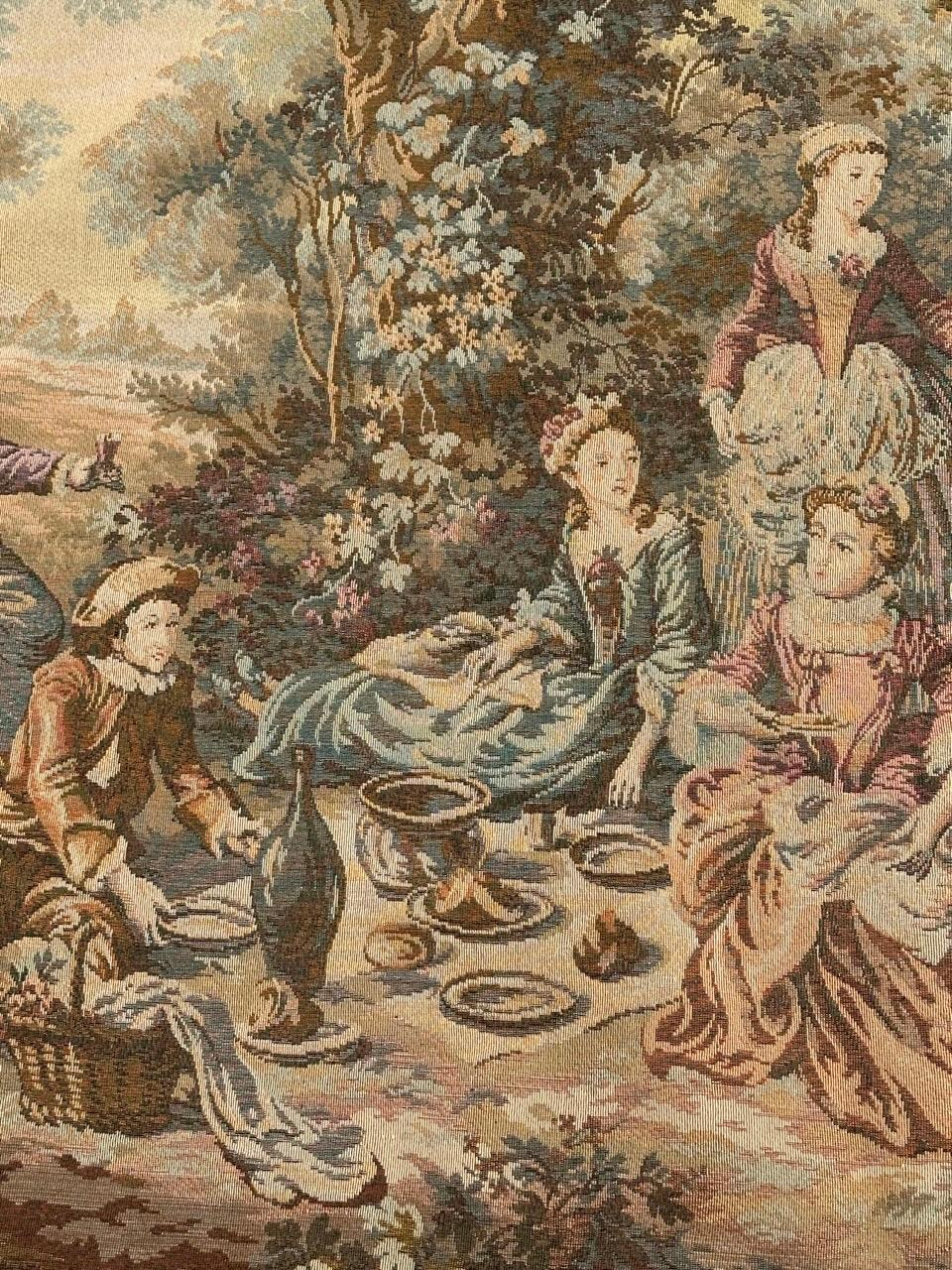 Grazioso arazzo jacquard francese d'epoca in stile Aubusson in vendita 10