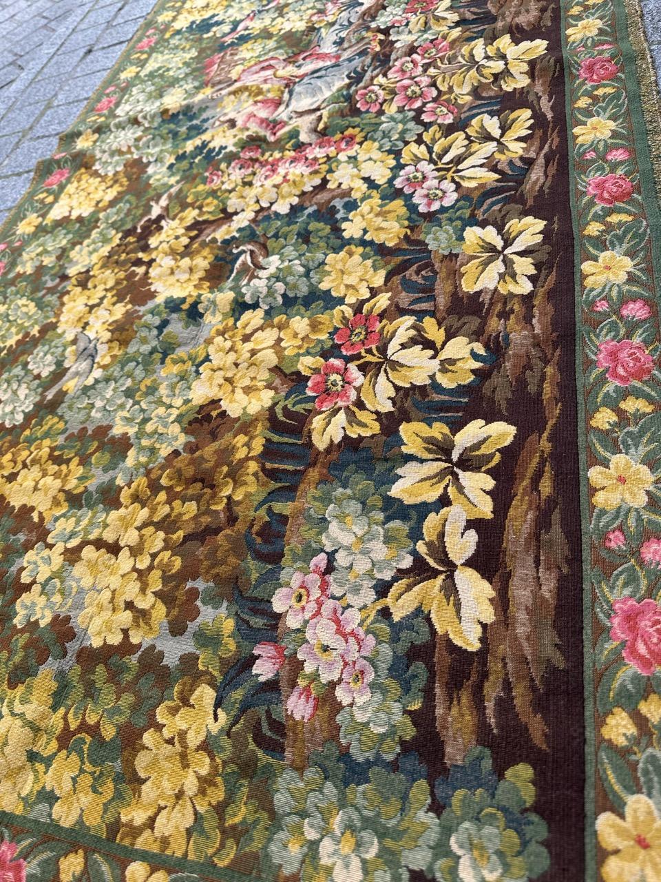 Schöner französischer Jacquard-Wandteppich im Aubusson-Stil im Vintage-Stil im Angebot 11