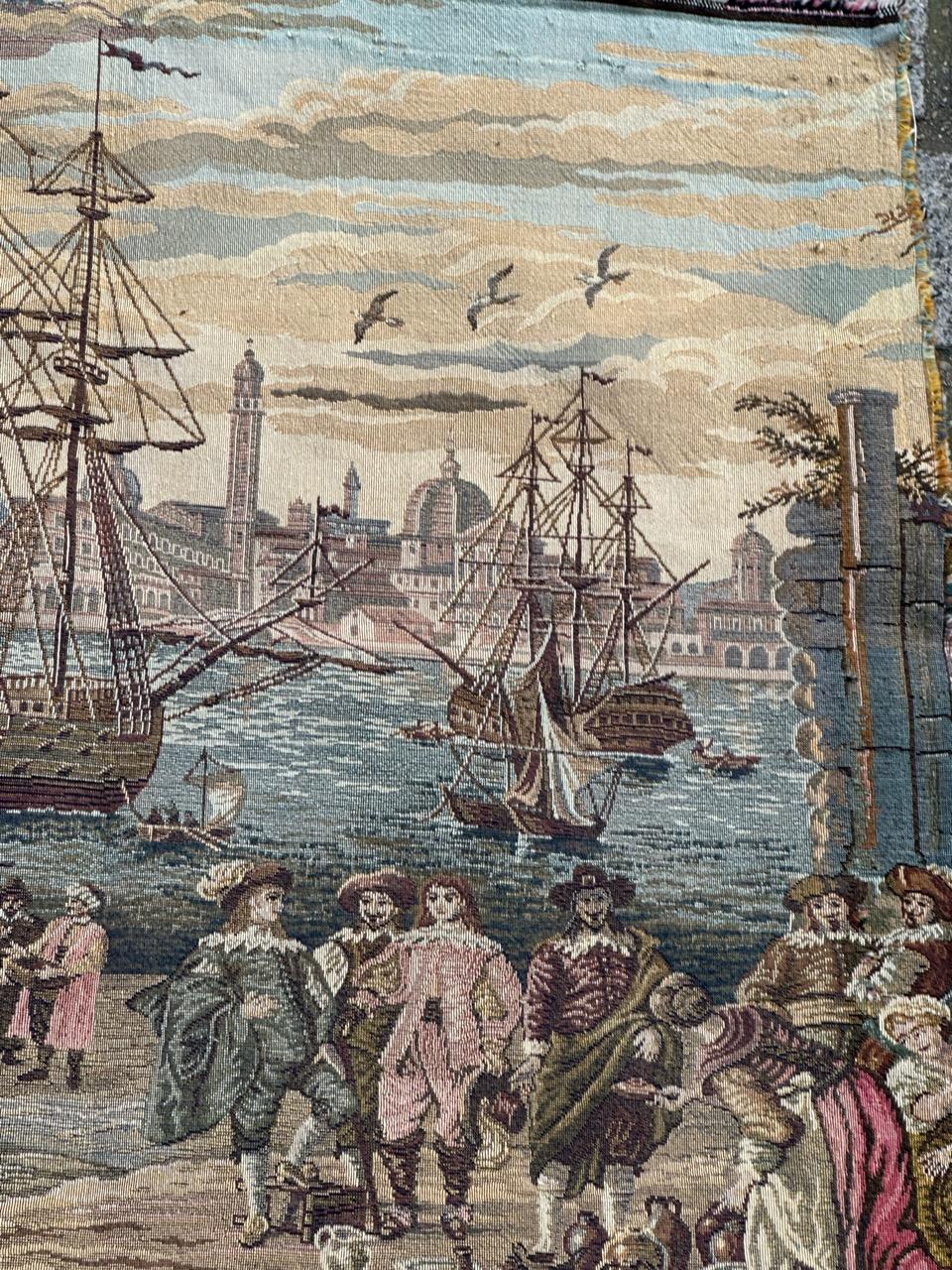 Schöner französischer Jacquard-Wandteppich im Aubusson-Stil, Vintage im Angebot 12