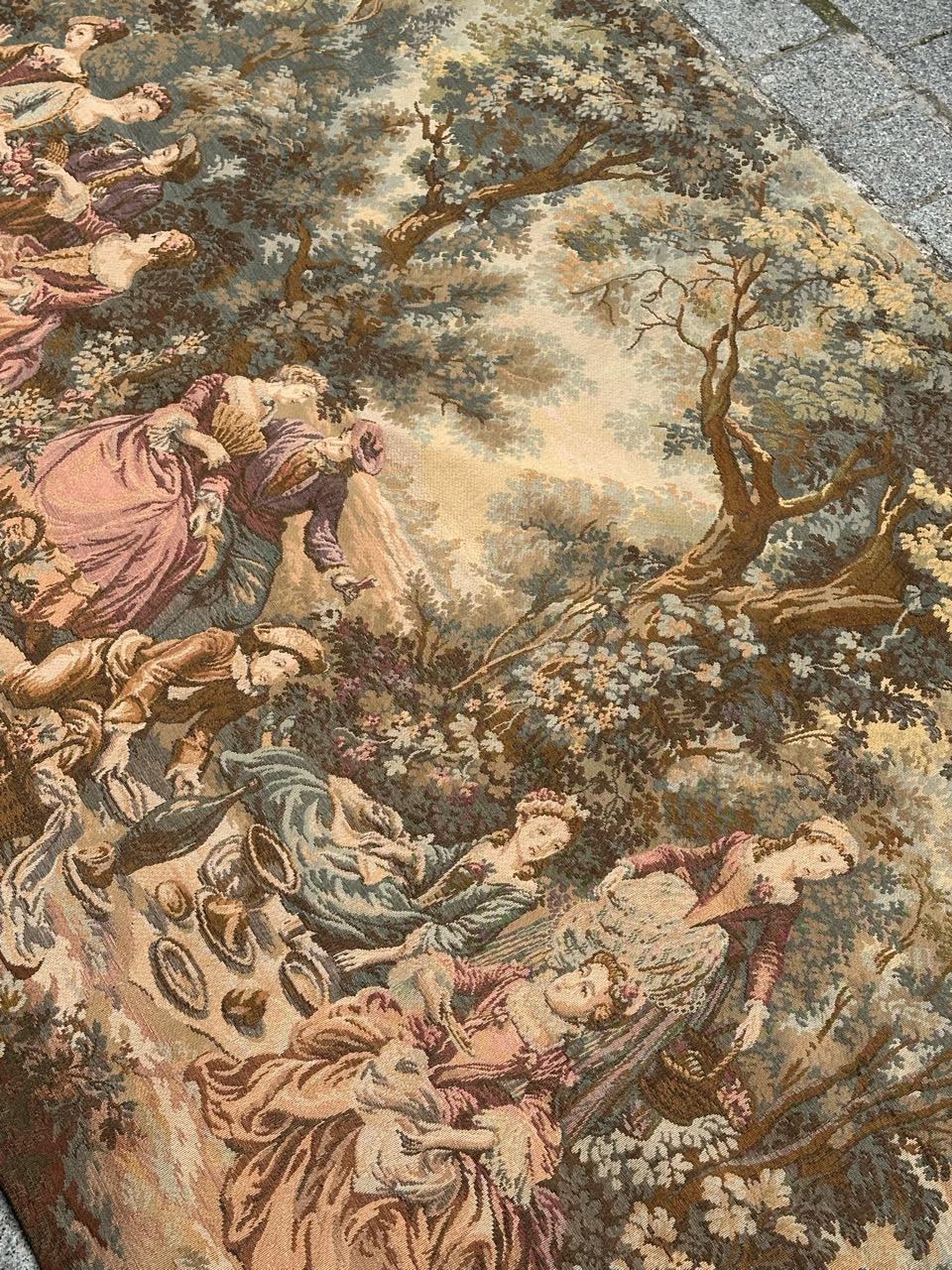 Grazioso arazzo jacquard francese d'epoca in stile Aubusson in vendita 12