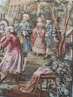 Pretty vintage French Aubusson style Jacquard Tapestry