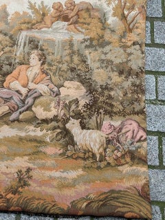 Schöner französischer Jacquard-Wandteppich im Aubusson-Stil, Vintage