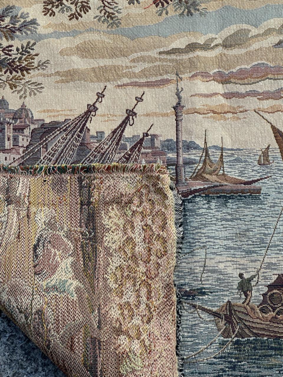 Schöner französischer Jacquard-Wandteppich im Aubusson-Stil, Vintage im Angebot 13