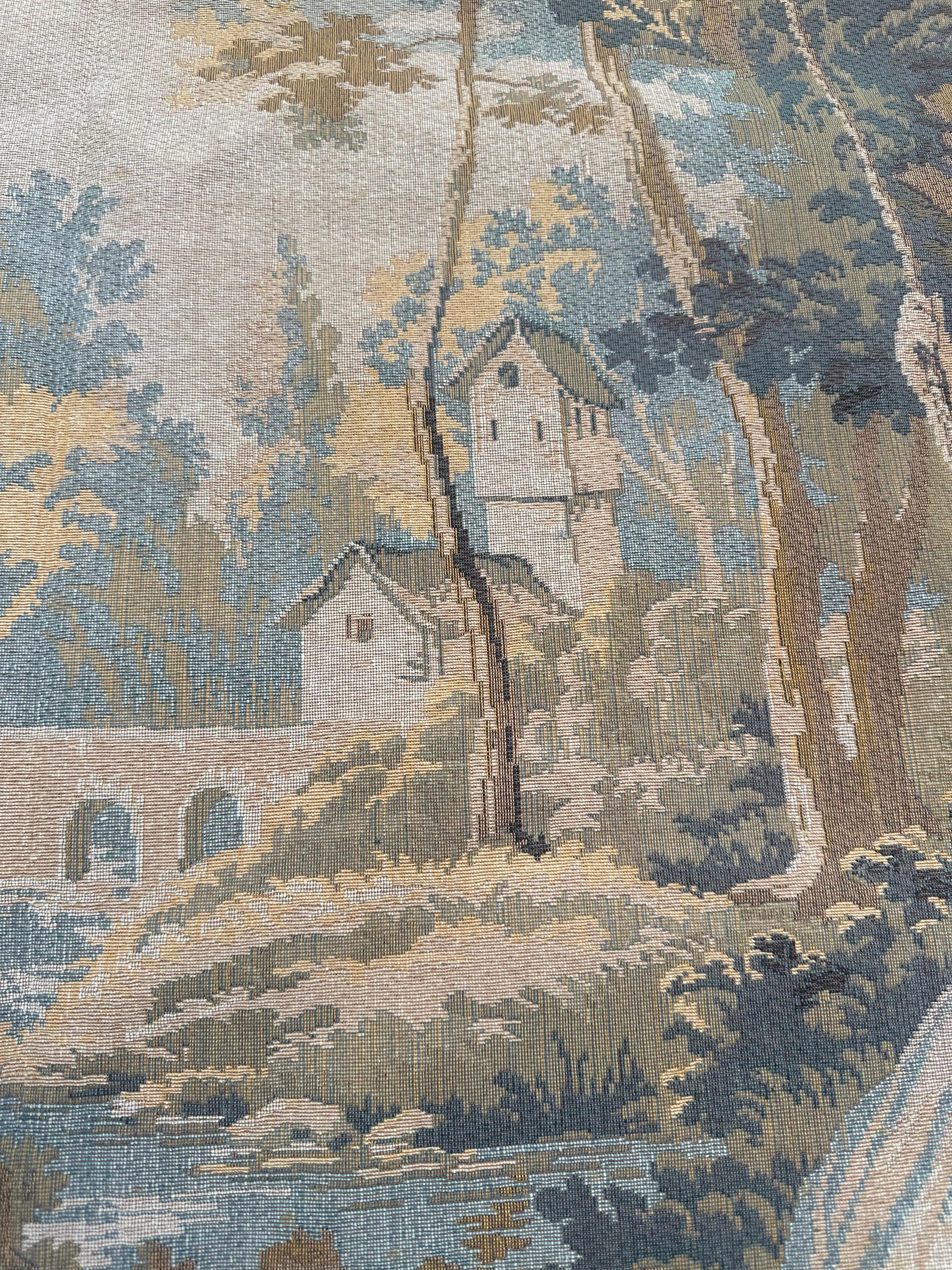 Schöner französischer Jacquard-Wandteppich im Aubusson-Stil, Vintage im Angebot 13