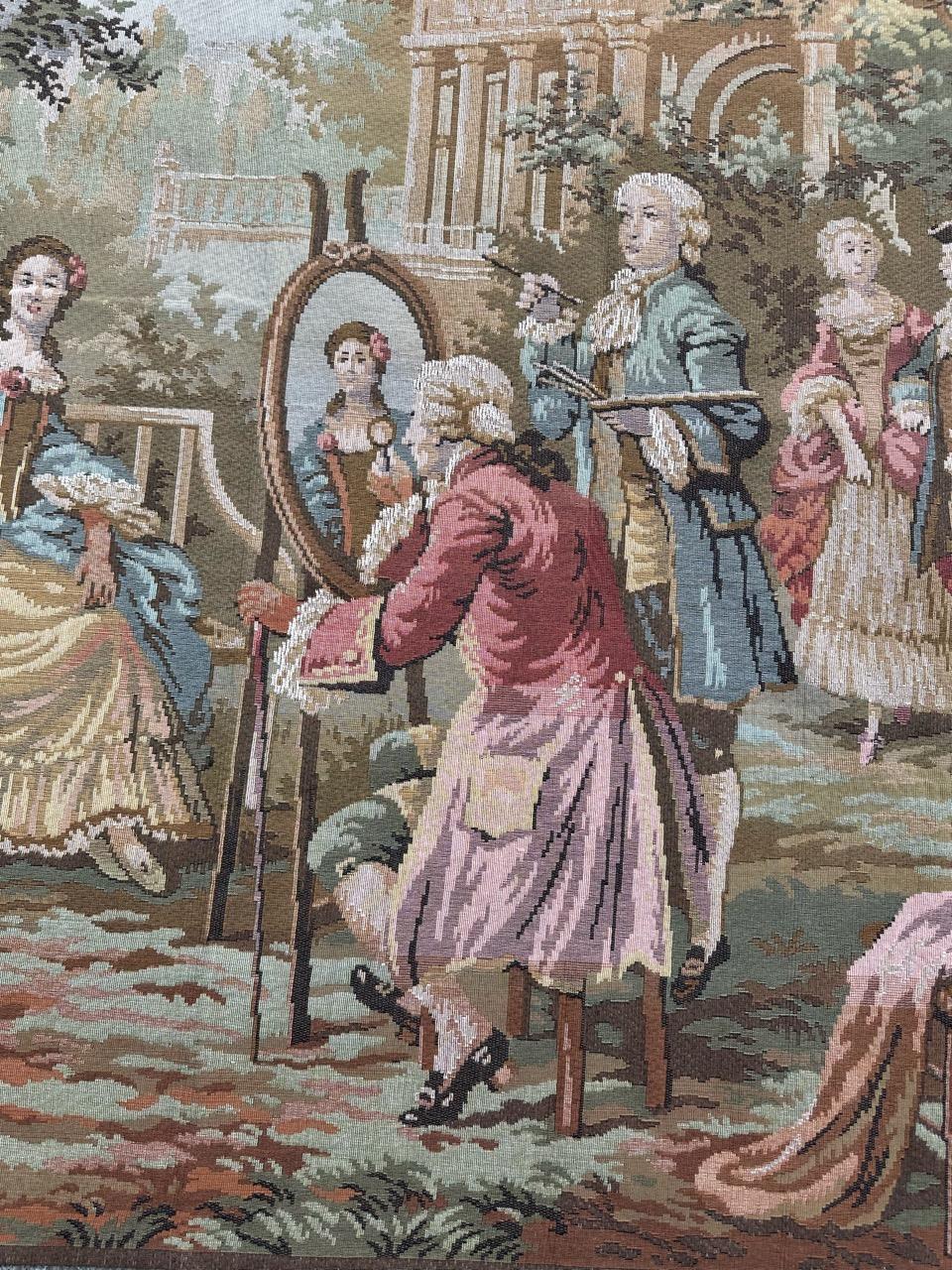 Schöner französischer Jacquard-Wandteppich im Aubusson-Stil, Vintage (Französisch) im Angebot