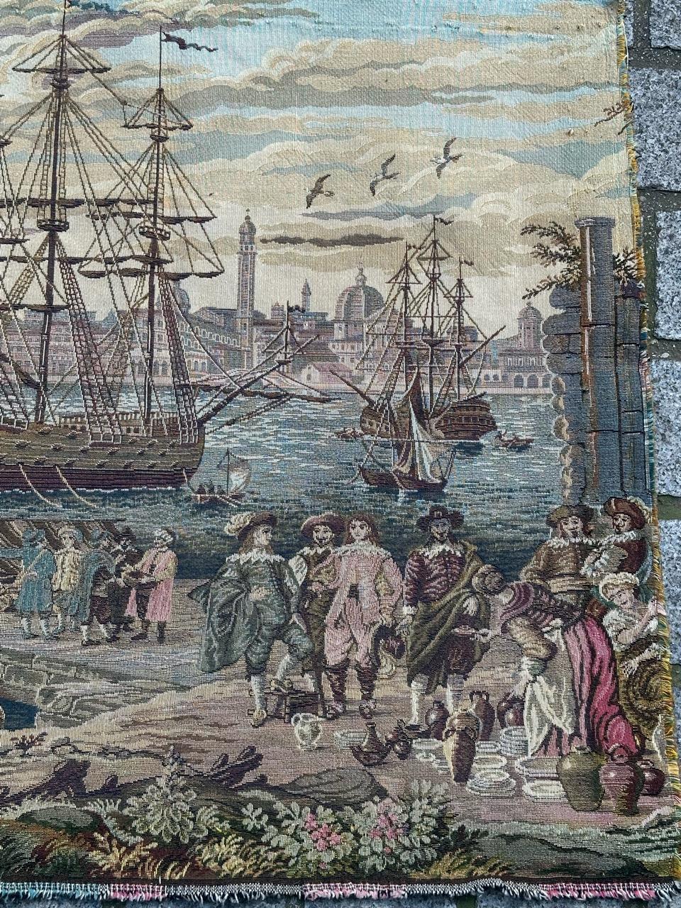 Schöner französischer Jacquard-Wandteppich im Aubusson-Stil, Vintage (Französisch) im Angebot