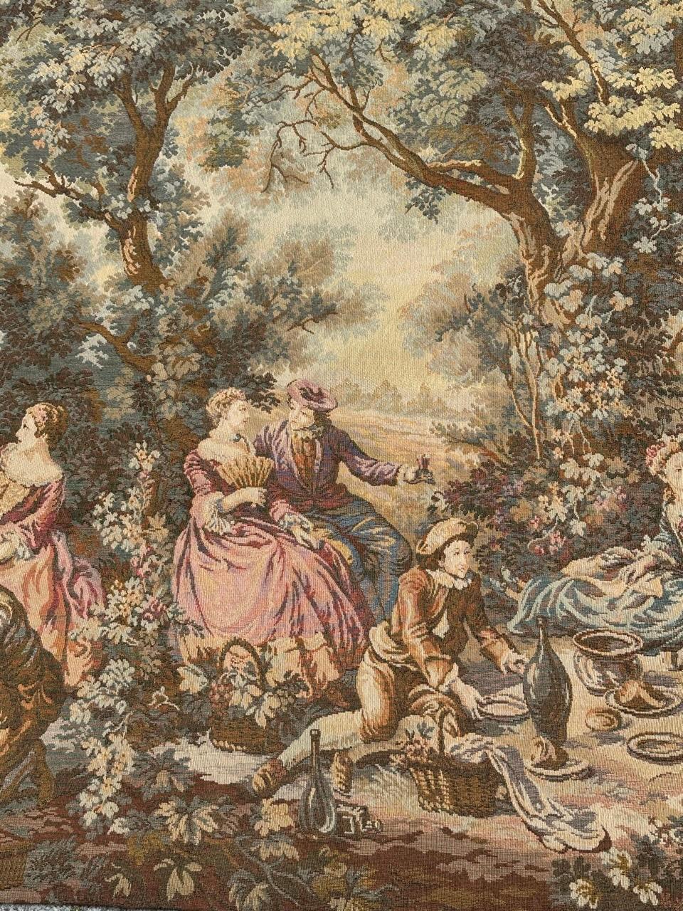 Francese Grazioso arazzo jacquard francese d'epoca in stile Aubusson in vendita